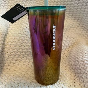 Starbucks 50 Year Anniversary Limited Edition Ombre Oil Slick Glass Tumbler Cup